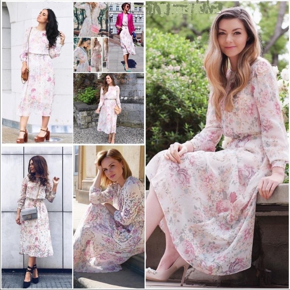 LAST NWT ZARA FLORAL PRINTED FLOWING MIDI DRESS